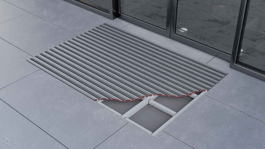 Монтаж решетки на опорную конструкцию