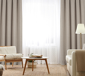 Штора Димаут Рогожка с креплением Люверсы v08 блэкаут