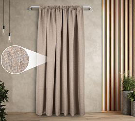 Штора Димаут Рогожка с креплением Шторная тесьма v03 блэкаут