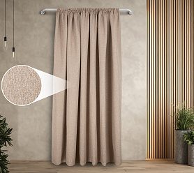 Штора Димаут Рогожка с креплением Шторная тесьма v04 блэкаут