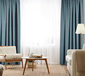 Штора Димаут Рогожка с креплением Кулиса с гребешком v18 блэкаут