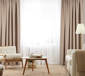 Штора Димаут Рогожка с креплением Петли v04 блэкаут