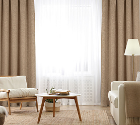 Штора Димаут Рогожка с креплением Люверсы v05 блэкаут