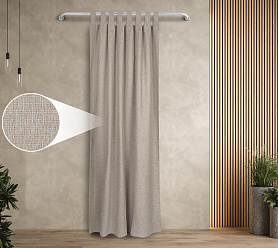 Штора Димаут Рогожка с креплением Петли с липучкой v08 блэкаут