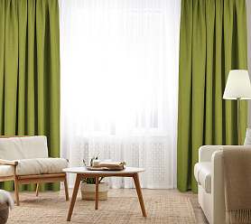 Штора Димаут Рогожка с креплением Шторная тесьма v20 блэкаут