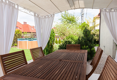 Белые шторы в беседку – Вельвет-ПРО