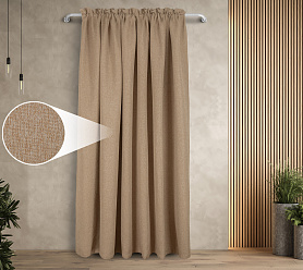 Штора Димаут Рогожка с креплением Кулиса с гребешком v05 блэкаут