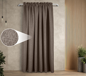 Штора Димаут Рогожка с креплением Кулиса с гребешком v25 блэкаут