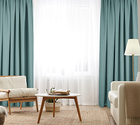 Штора Димаут Рогожка с креплением Кулиса с гребешком v15 блэкаут