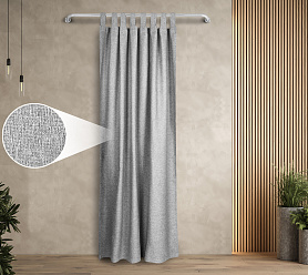 Штора Димаут Рогожка с креплением Петли с липучкой v11 блэкаут