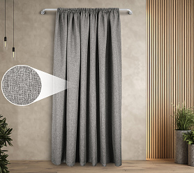 Штора Димаут Рогожка с креплением Шторная тесьма v12 блэкаут