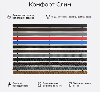 Грязезащитная решетка Комфорт Слим