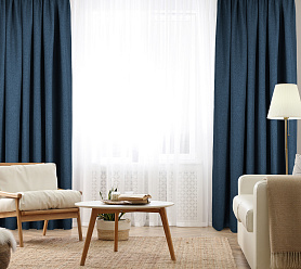 Штора Димаут Рогожка с креплением Петли с липучкой v19 блэкаут