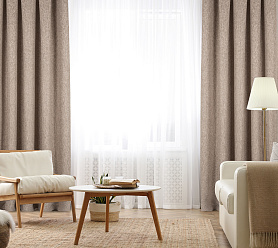 Штора Димаут Рогожка с креплением Люверсы v03 блэкаут