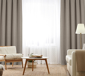 Штора Димаут Рогожка с креплением Люверсы v09 блэкаут