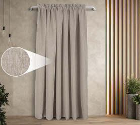 Штора Димаут Рогожка с креплением Кулиса с гребешком v08 блэкаут