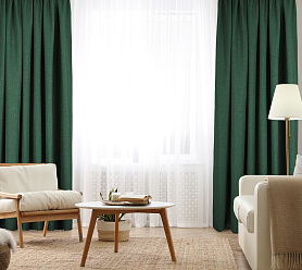 Штора Димаут Рогожка с креплением Шторная тесьма v21 блэкаут