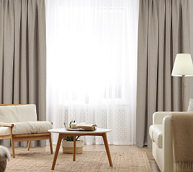 Штора Димаут Рогожка с креплением Петли v08 блэкаут