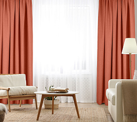 Штора Димаут Рогожка с креплением Петли с липучкой v22 блэкаут