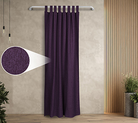 Штора Димаут Рогожка с креплением Петли v28 блэкаут