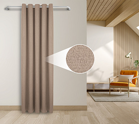 Штора Премиум Рогожка v03 с креплением Люверсы блэкаут