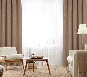 Штора Димаут Рогожка с креплением Люверсы v07 блэкаут