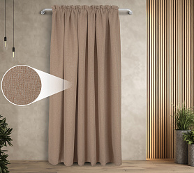 Штора Димаут Рогожка с креплением Кулиса с гребешком v07 блэкаут