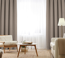 Штора Димаут Рогожка с креплением Люверсы v13 блэкаут