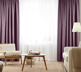 Штора Димаут Рогожка с креплением Шторная тесьма v24 блэкаут