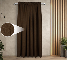 Штора Димаут Рогожка с креплением Кулиса с гребешком v26 блэкаут