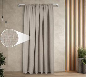 Штора Димаут Рогожка с креплением Шторная тесьма v08 блэкаут