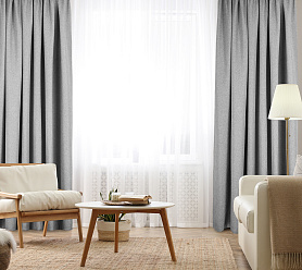 Штора Димаут Рогожка с креплением Кулиса v11 блэкаут