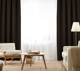 Штора Димаут Рогожка с креплением Люверсы v27 блэкаут