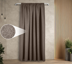Штора Димаут Рогожка с креплением Шторная тесьма v25 блэкаут