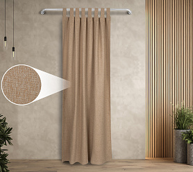 Штора Димаут Рогожка с креплением Петли с липучкой v05 блэкаут