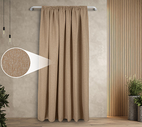 Штора Димаут Рогожка с креплением Шторная тесьма v05 блэкаут