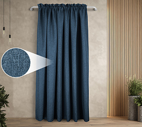 Штора Димаут Рогожка с креплением Кулиса с гребешком v19 блэкаут