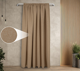 Штора Димаут Рогожка с креплением Шторная тесьма v06 блэкаут