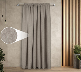 Штора Димаут Рогожка с креплением Шторная тесьма v09 блэкаут