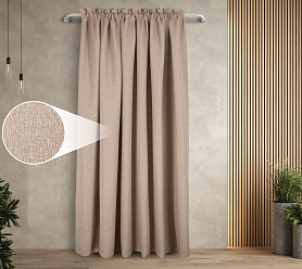 Штора Димаут Рогожка с креплением Кулиса с гребешком v04 блэкаут