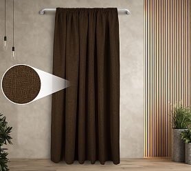 Штора Димаут Рогожка с креплением Шторная тесьма v26 блэкаут