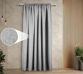 Штора Димаут Рогожка с креплением Шторная тесьма v11 блэкаут