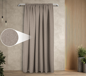 Штора Димаут Рогожка с креплением Шторная тесьма v13 блэкаут