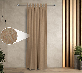 Штора Димаут Рогожка с креплением Петли с липучкой v06 блэкаут