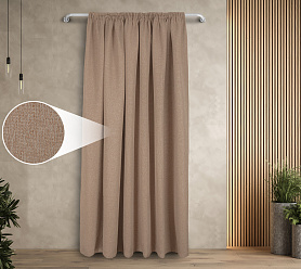 Штора Димаут Рогожка с креплением Шторная тесьма v07 блэкаут