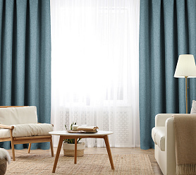 Штора Димаут Рогожка с креплением Люверсы v18 блэкаут