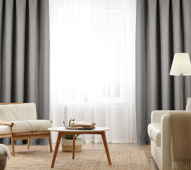 Штора Димаут Рогожка с креплением Люверсы v12 блэкаут