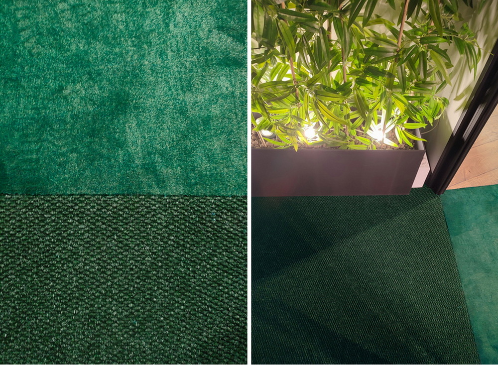 разные оттенки зеленого на коврах