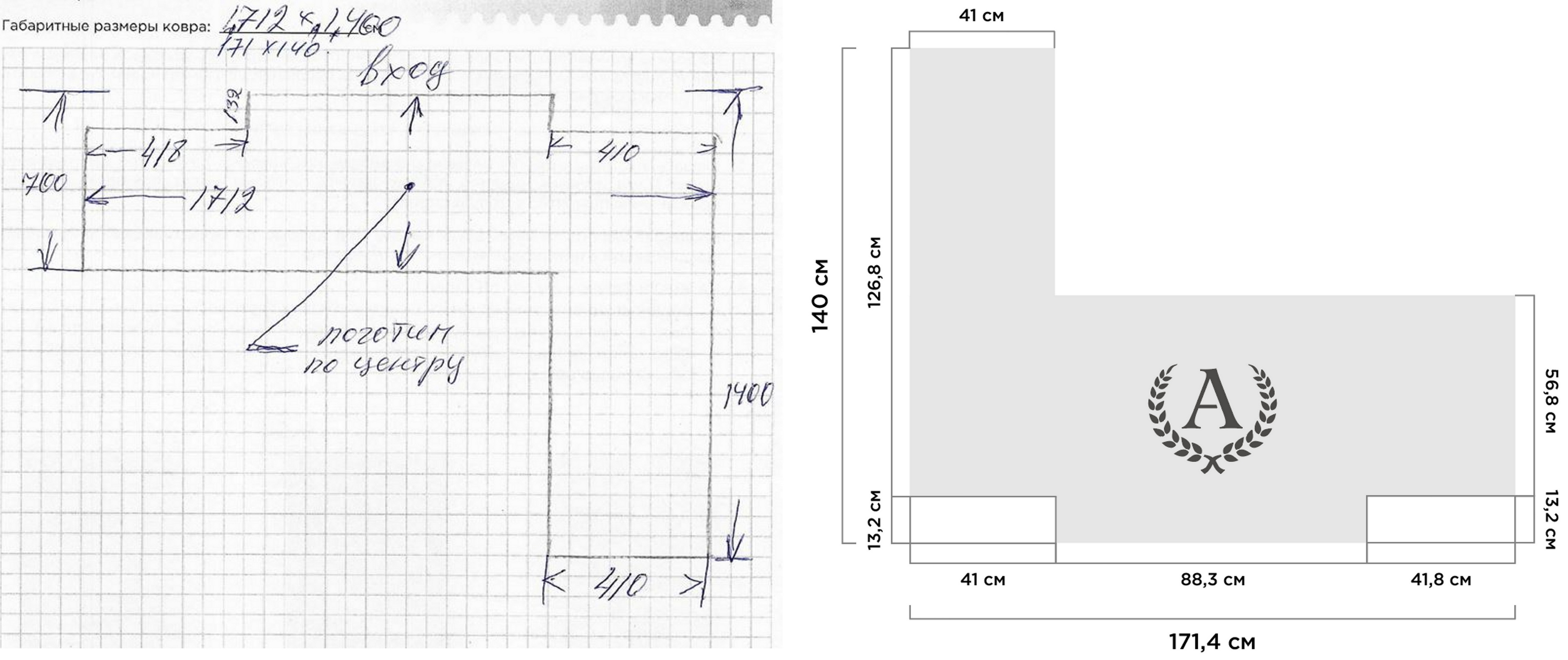 Макет замерщика и макет дизайнера