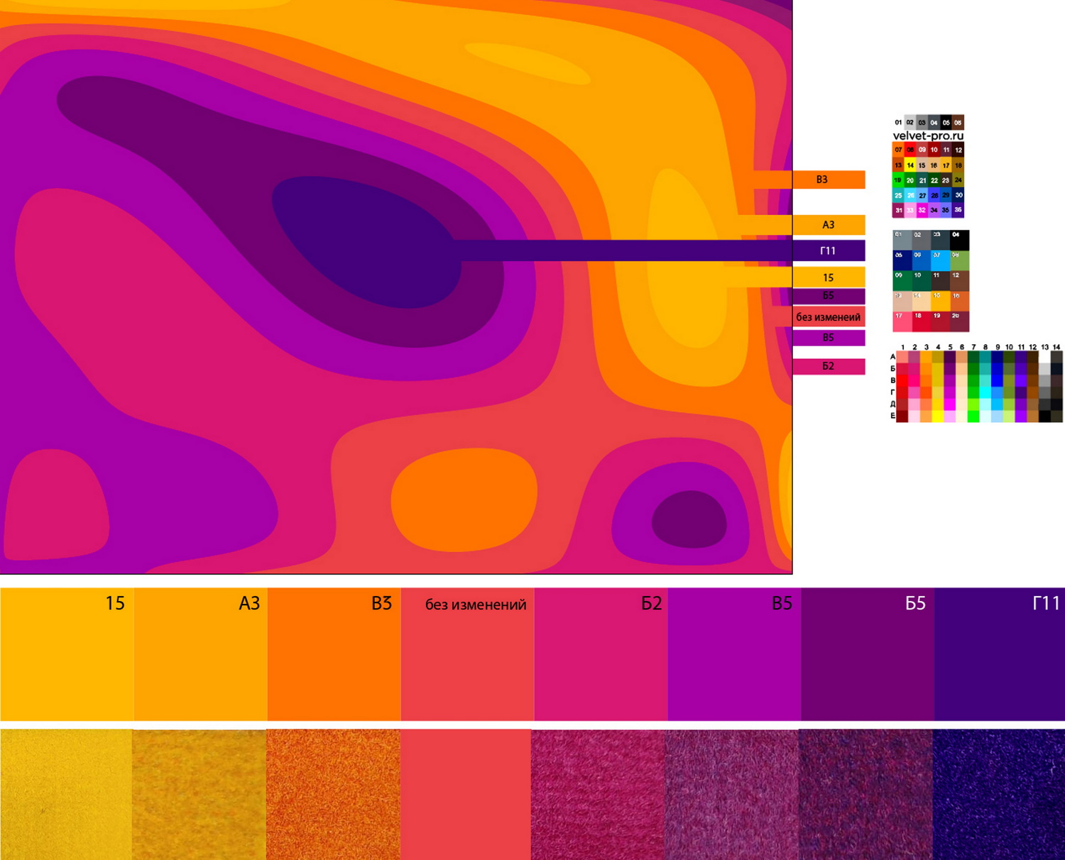 адаптация цветов для ковра